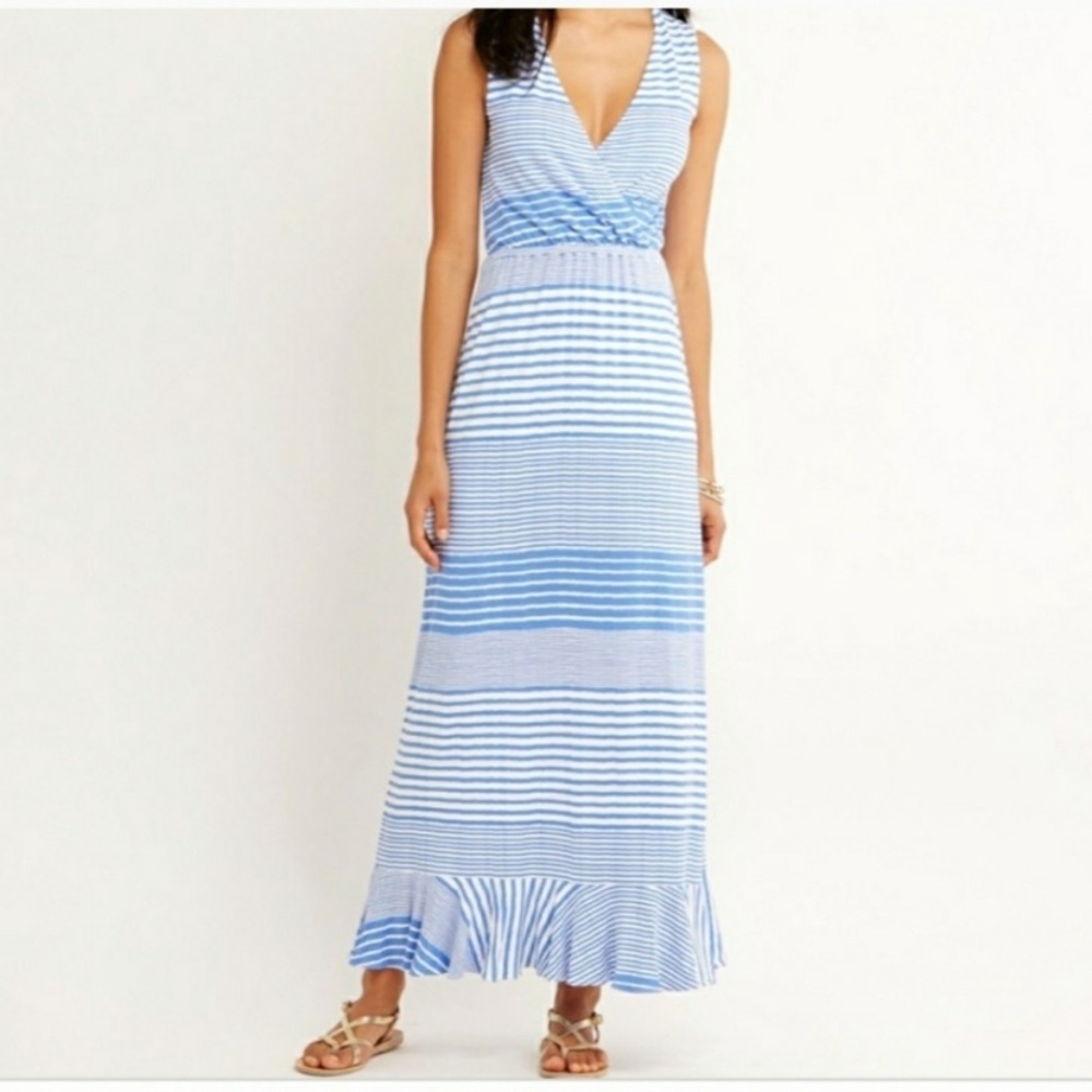 Vineyard Vines Windward Stripe Blue Maxi Dress